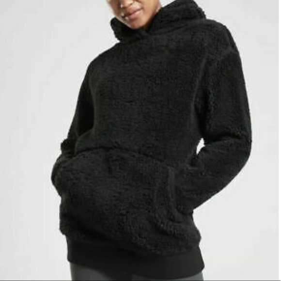 Athleta Tops - Black Athleta Sherpa reversible hoodie sweatshirt